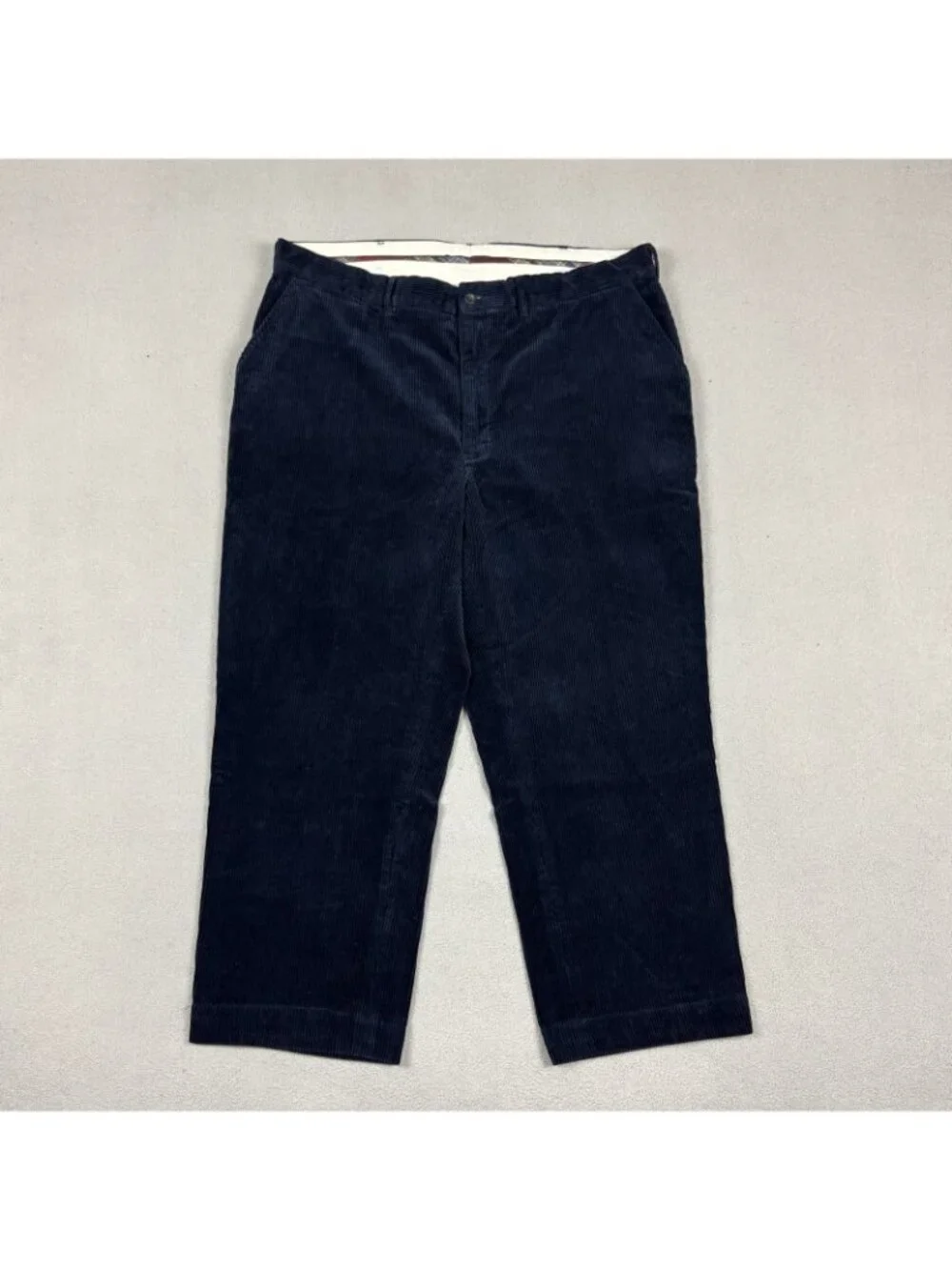 Polo Ralph Lauren Corduroy Pants 40x30 Mens Navy Blue Straight Leg Trousers VTG